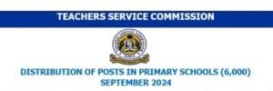 Understanding the 2024 Teacher Post Allocation in Kenya Distribution Of Posts In Primary Schools (6,000)